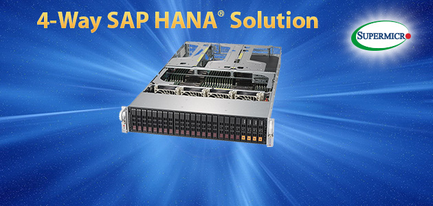 Proširenje celokupnog Supermicro portfolia sa SAP Serifikovanim sistemima novim 2U 4-Socket SuperServer uz SAP HANA