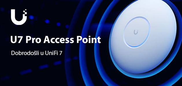 Ubiquiti U7 Pro (U7-Pro) je novi Access Point koji se montira na plafon sa 6 prostornih tokova i  podrškom za 6 Ghz za Wi-Fi bez ometanja u zahtevnim i velikim prostorima.