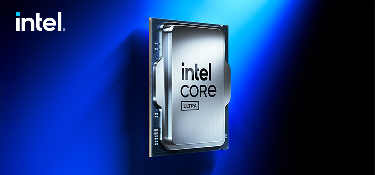 Intel core procesor na plavoj pozadini
